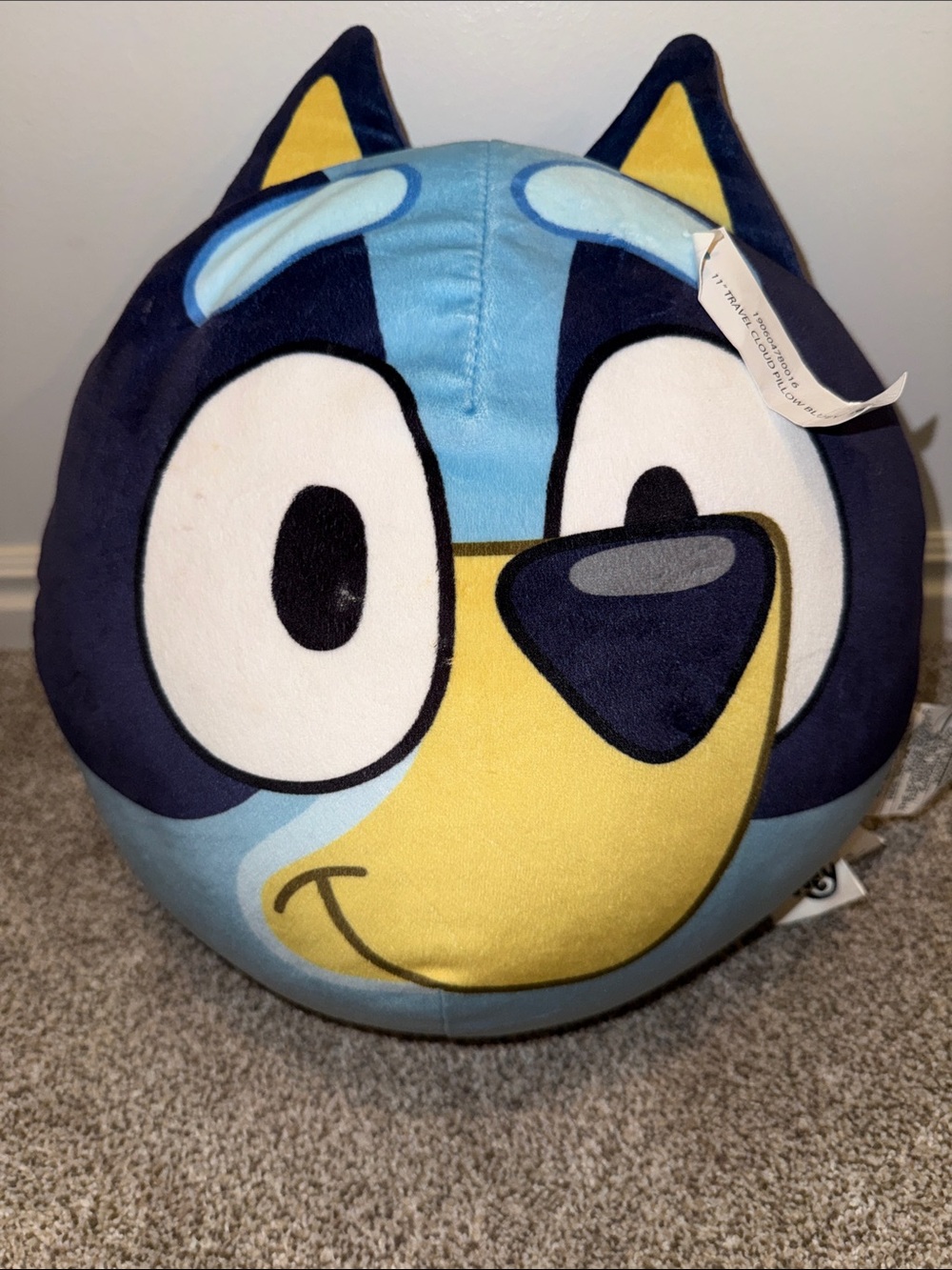 Bluey Stuffed animal travel 11” round cloud pillow by Northwest | has small mark